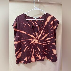 ⚫️ BOGO Pink Rose Tie-Dye Crop Top Fun Colours Size Large Bohemian Look